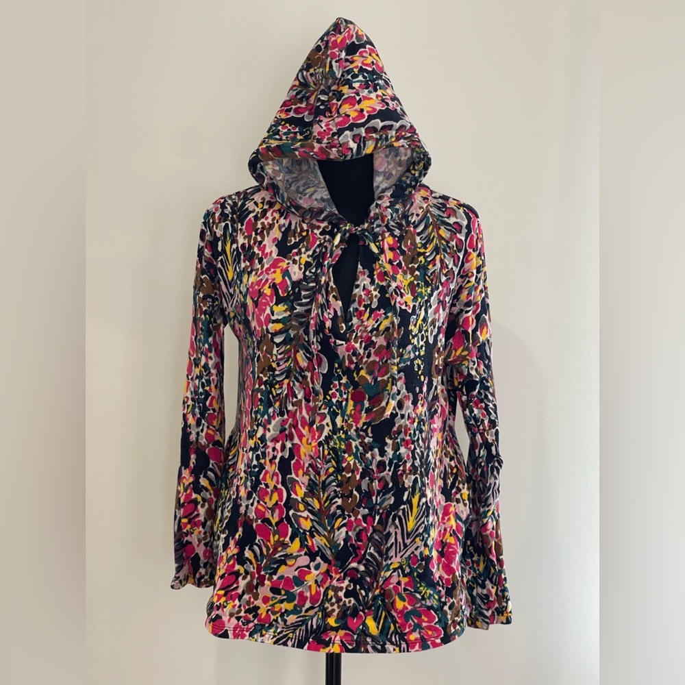 Sew in Love‎ M Colorful Hooded Blouse w Pockets and Stretch 779